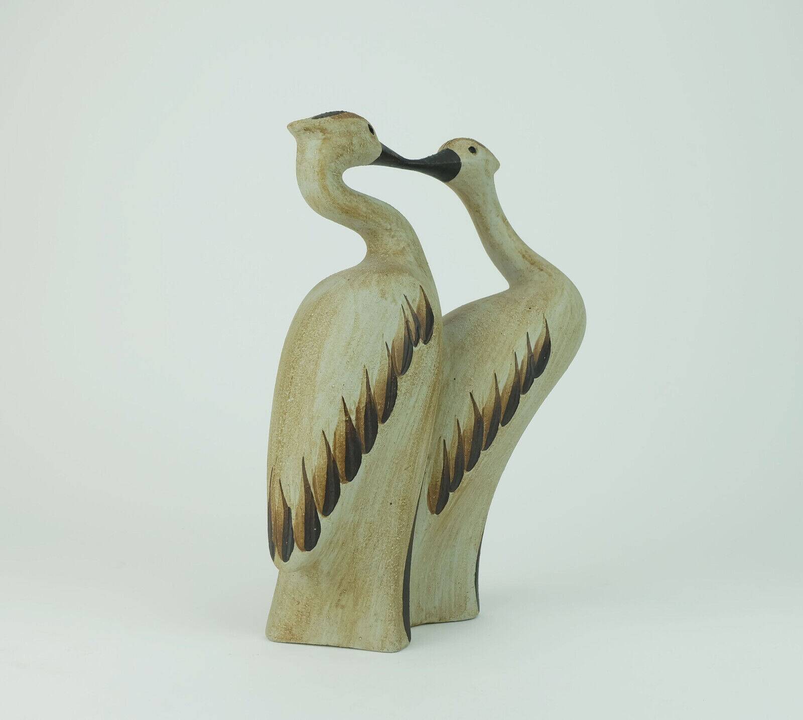Sgrafo mid century ceramic figurine pair of cranes 1970s model no. 1152