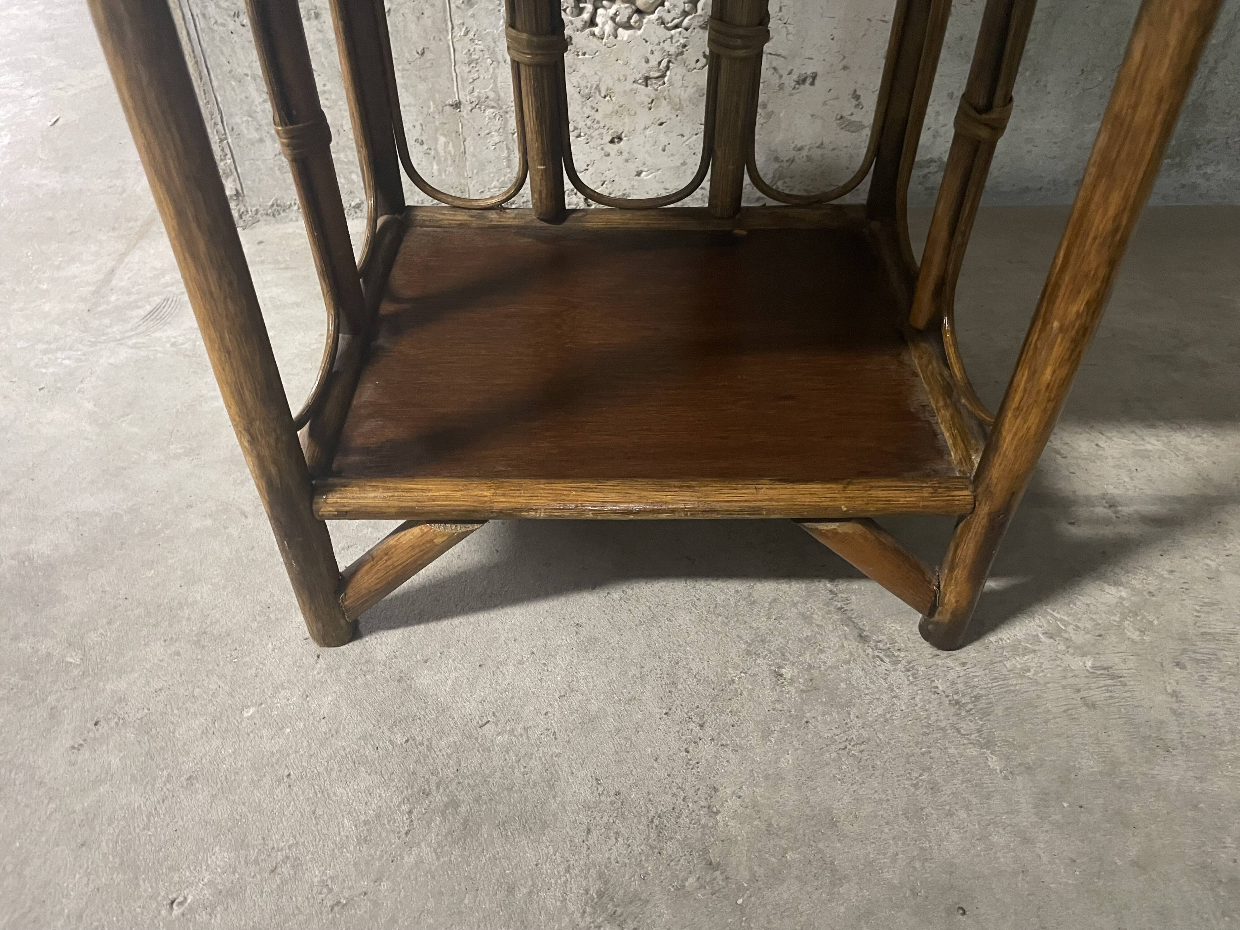 1970s rattan shelf