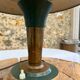 Vintage brass & green metal lamp - mushroom / Art Deco