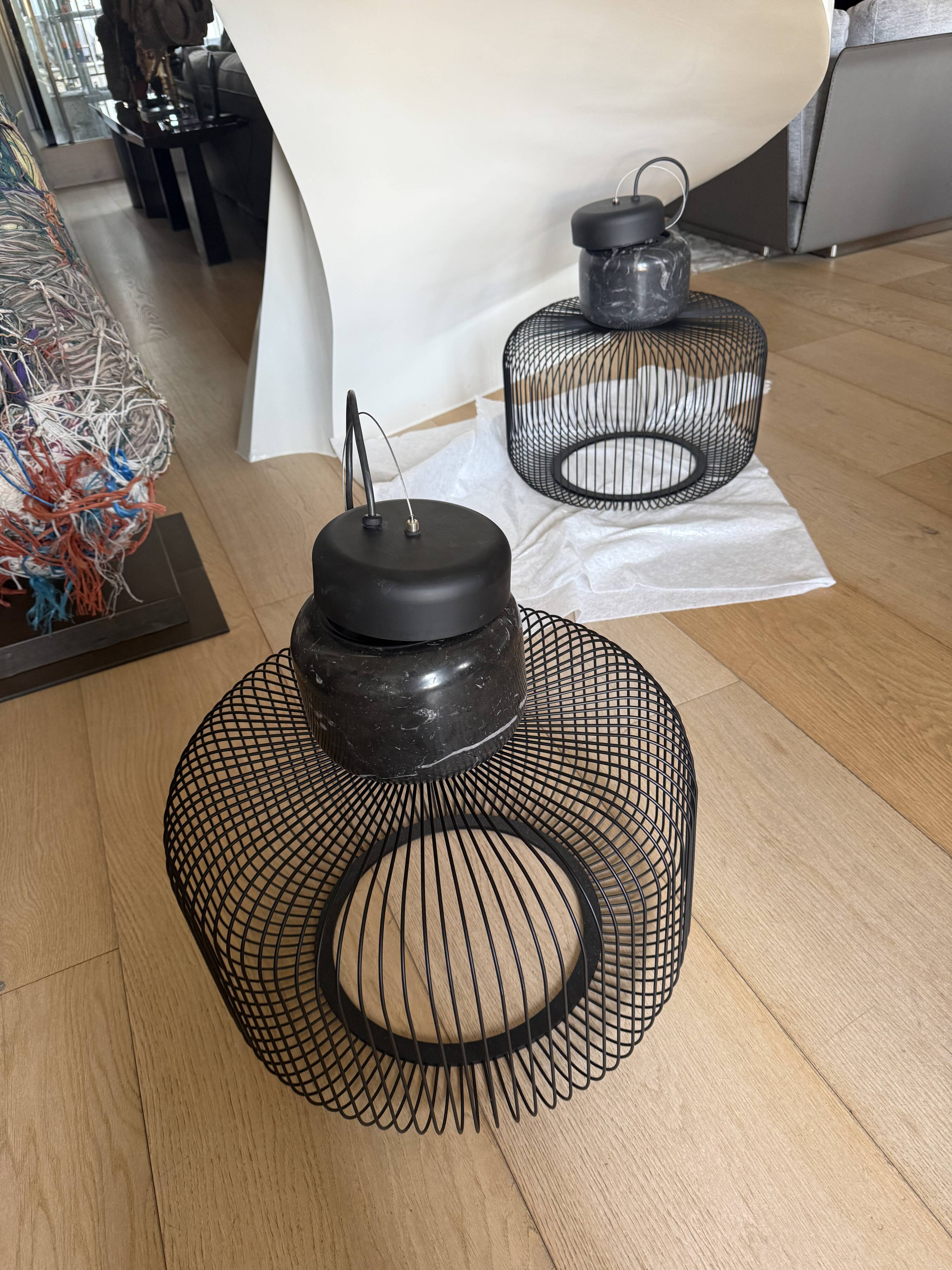 Paire de suspensions design  inedit noir