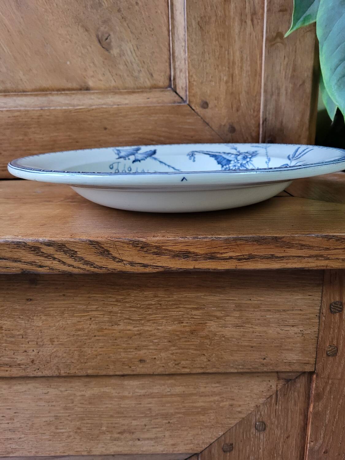 Hollow dish, clairefontaine earthenware, indiana decor, 19th century