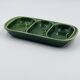 Vintage green ceramic aperitif plate from the 1970s.