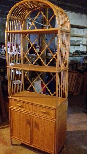Rattan bookcase