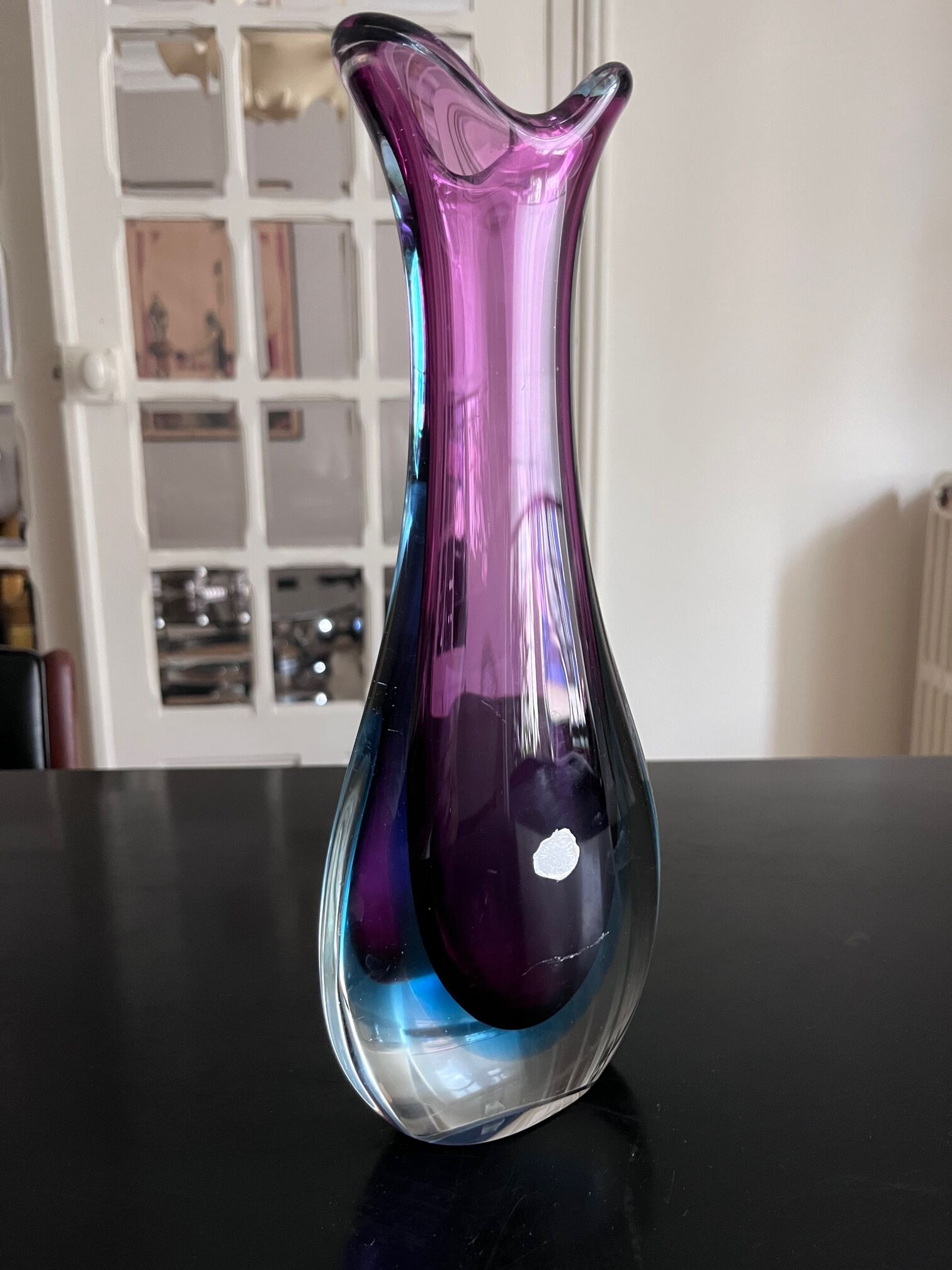 Sommerso vase in Murano glass