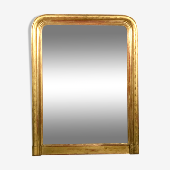 Miroir époque Louis Philippe bois et stuc doré à la feuille d'or