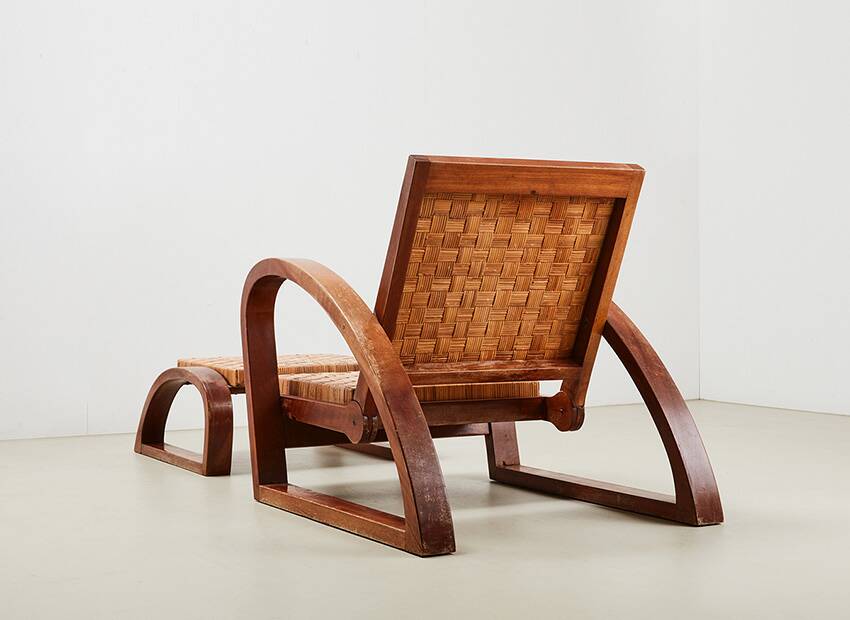 Francis Jourdain Lounge Chair + Ottoman France 1920s