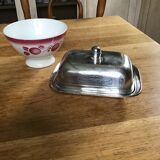 Butter dish metal and glass