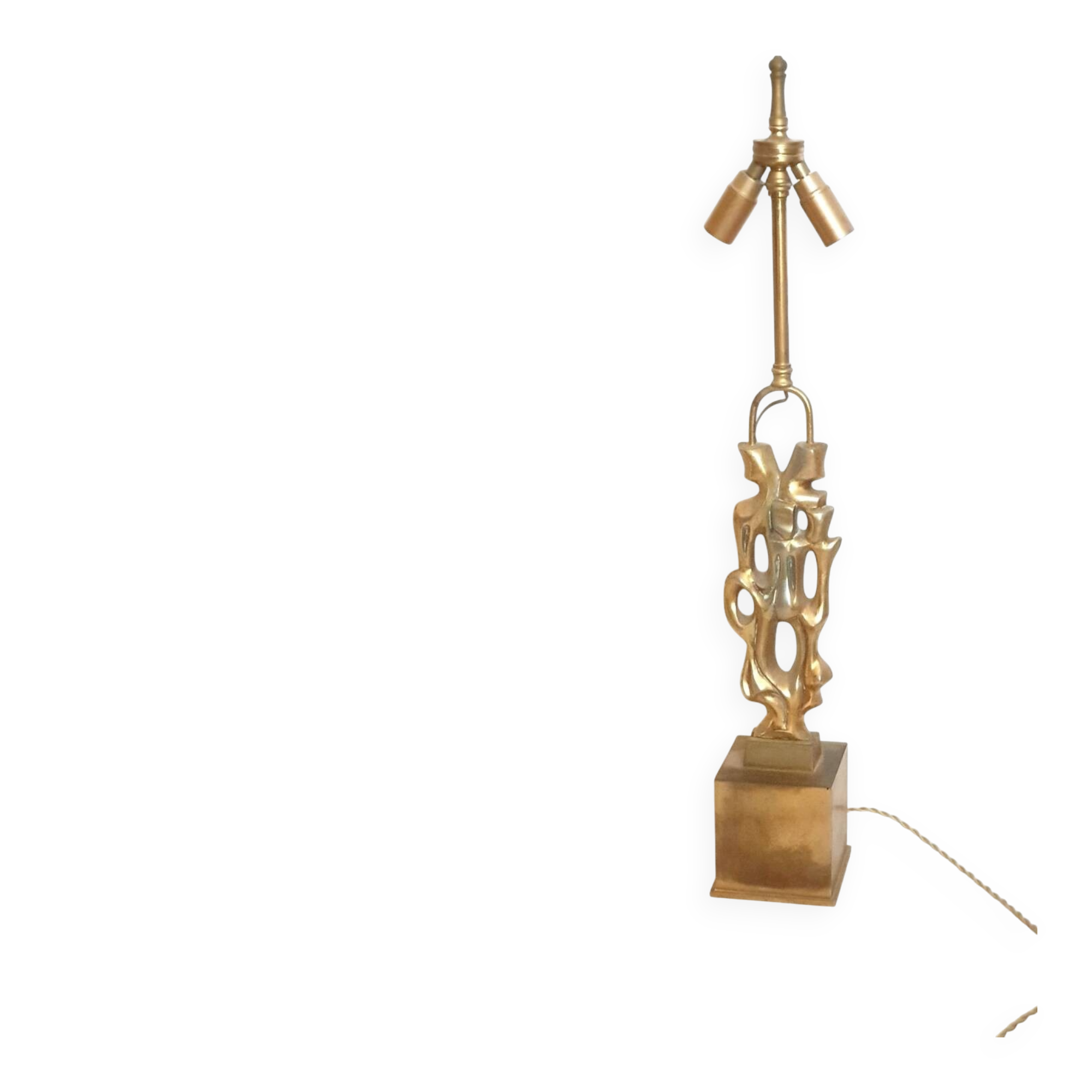 Desk lamp in gilded bronze by Papineau, 1970s