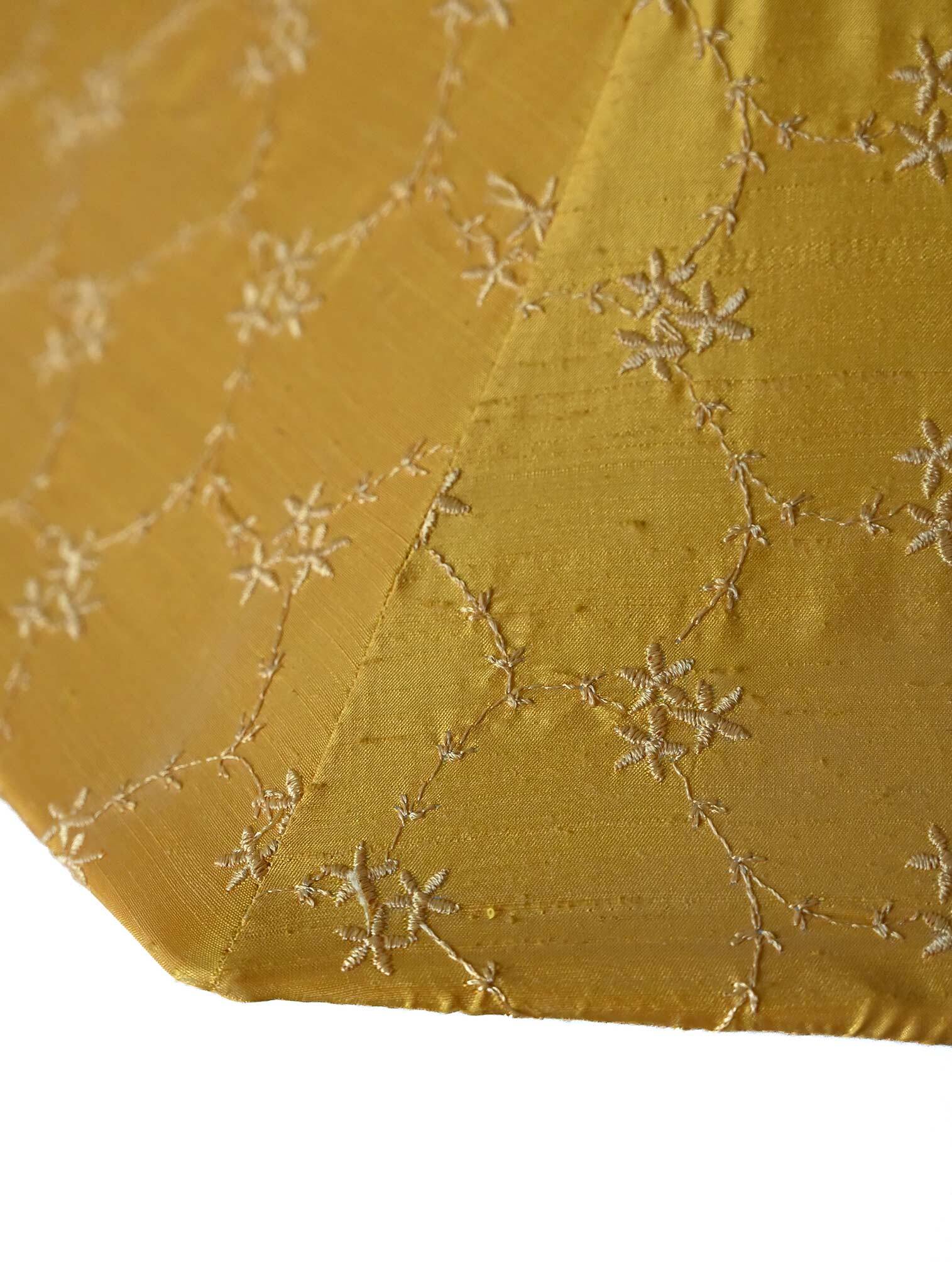 Lampadaire vintage en métal doré avec abat-jour jaune