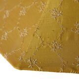 Lampadaire vintage en métal doré avec abat-jour jaune