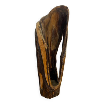 Old Candle Holder Michel MOLAC Driftwood Sculpture Vintage #C051