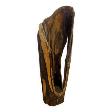 Old Candle Holder Michel MOLAC Driftwood Sculpture Vintage #C051