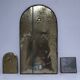 Three metal mirrors brass copper silver metal 80s