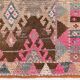 3x12 Pink & Brown Suğer Soft Modern Vintage Runner Rug, 92x376Cm