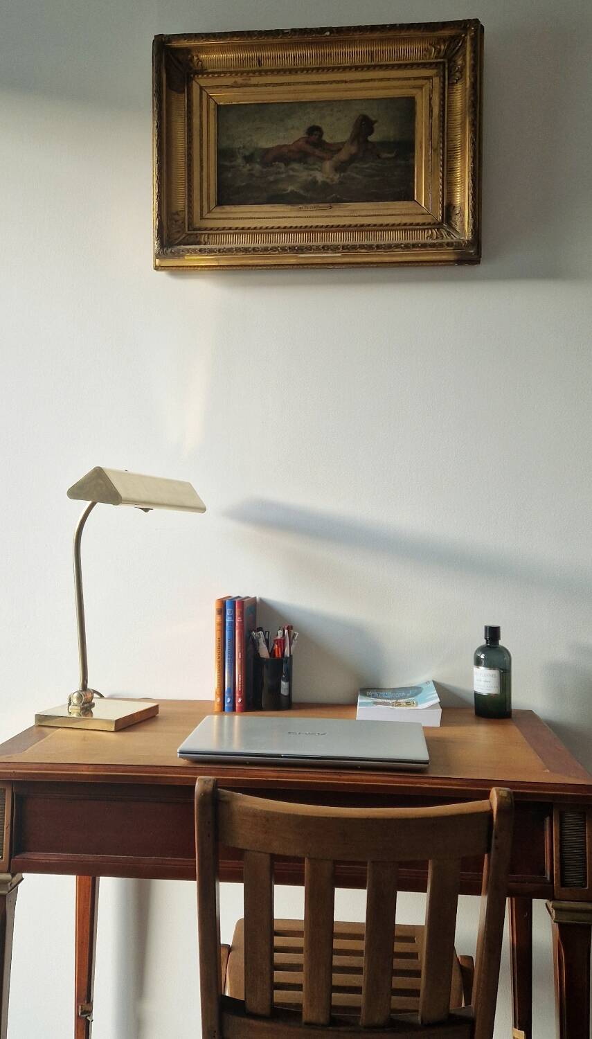 Banker style brass desk lamp 1970