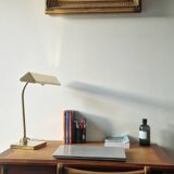 Lampe de bureau style banquier laiton 1970