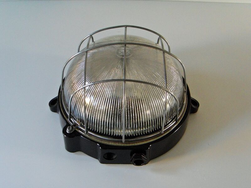 Ceiling lamp in Bakelite and glass.