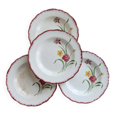 4 vintage deep plates, ironstone Salins model Pierrette