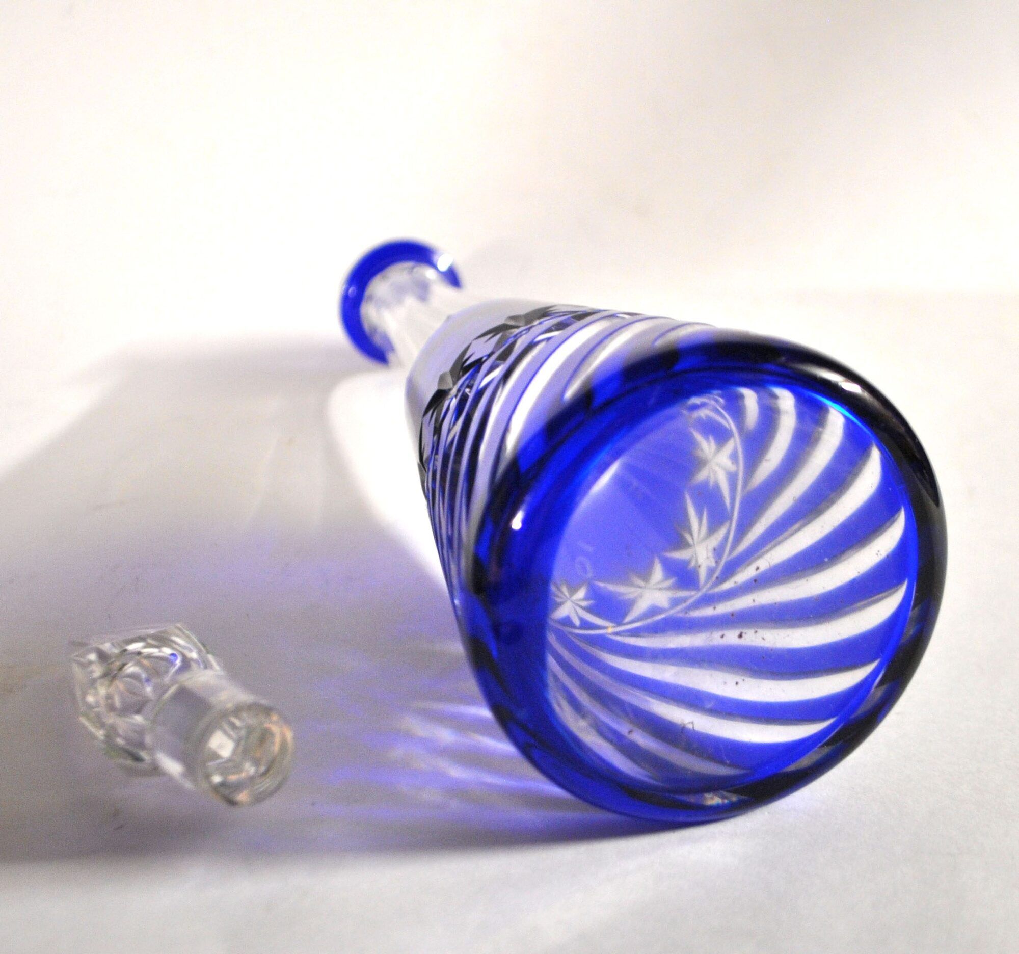SAINT-LOUIS Metra Carafe in double-layered cobalt blue crystal – liqueur H31.5cm