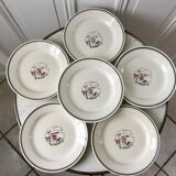 Set of 6 flat plates salins model "april" years 30-40