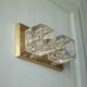 Peill & Putzler wall light, vintage, brass and thick glass wall sconce.