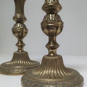 Pair of candle holders torches gilded bronze patinated style louis xvi period 19th century