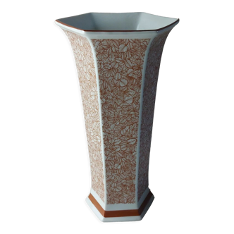 Vase en céramique, décor feuilles, royal china seltmann bavaria 3003/30