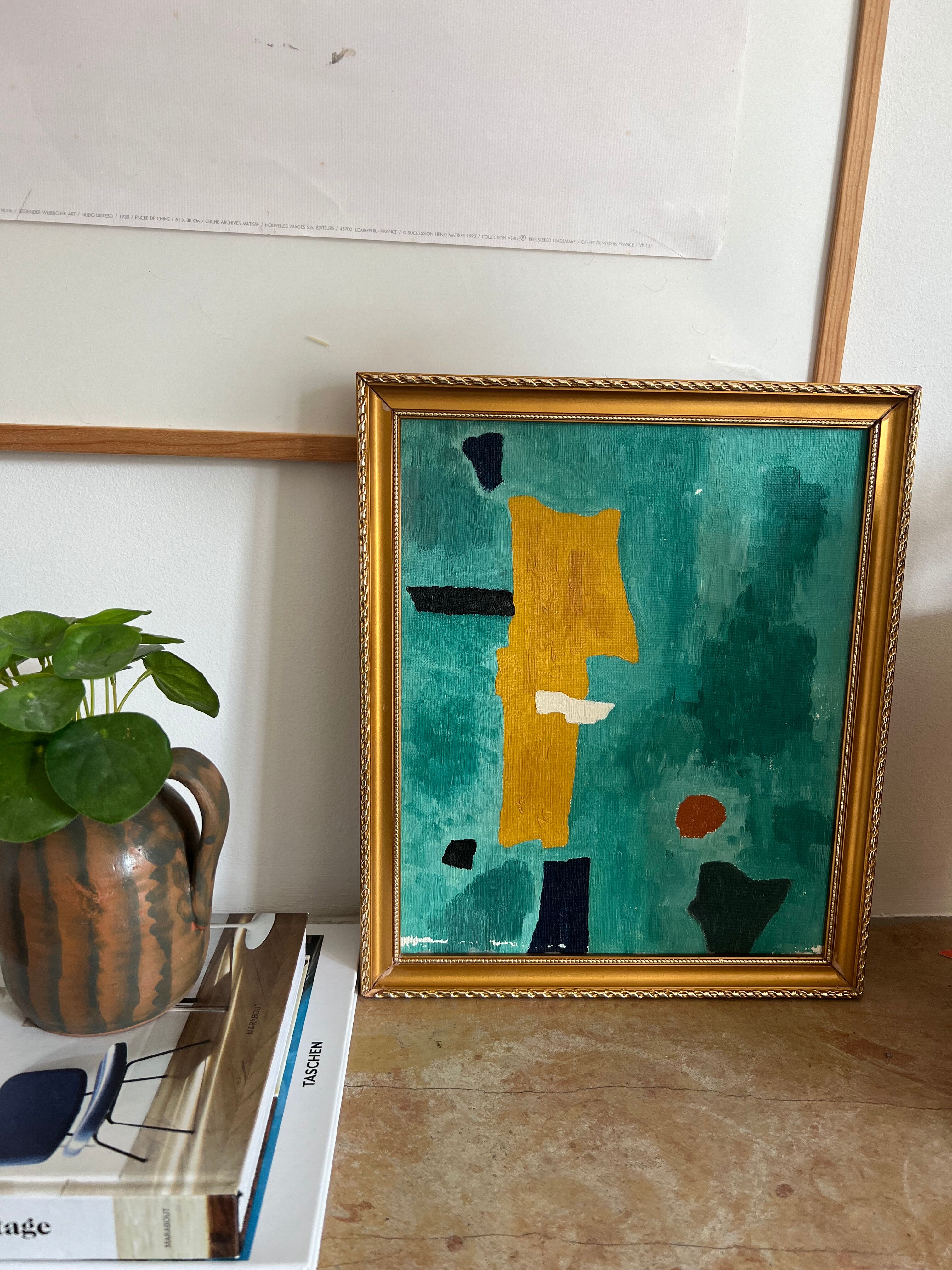 Painting painting with gilded frame, handmade, unique piece