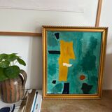 Painting painting with gilded frame, handmade, unique piece