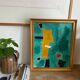 Painting painting with gilded frame, handmade, unique piece