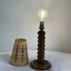Vintage turned wooden lamp, in the style of Charles Dudouyt.