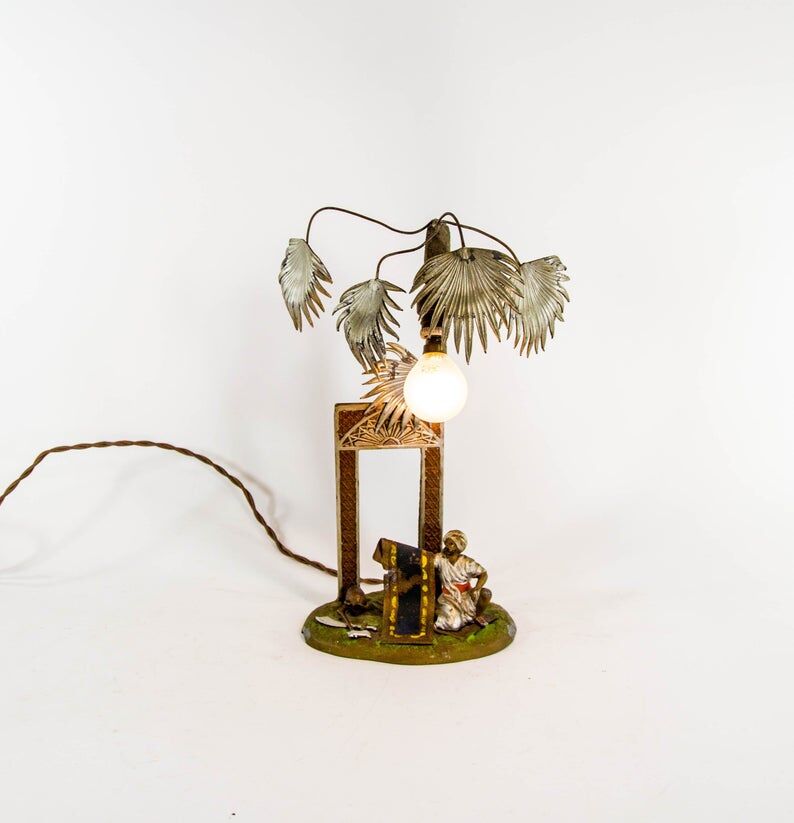 Antique lamp| Vienna Bronze - Franz Bergmann | style | Arab Oriental Landscape 30s