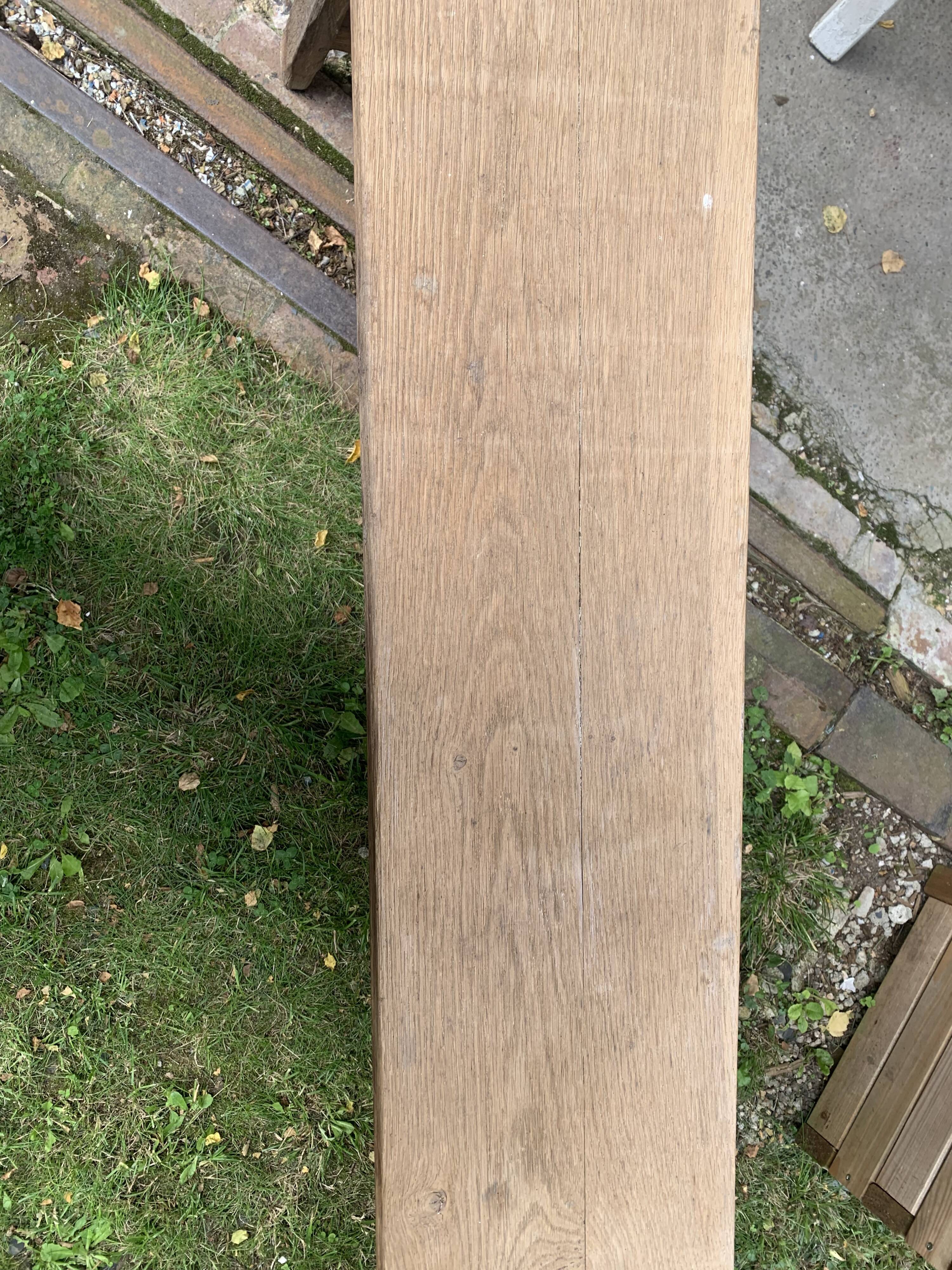 Solid oak wooden bench