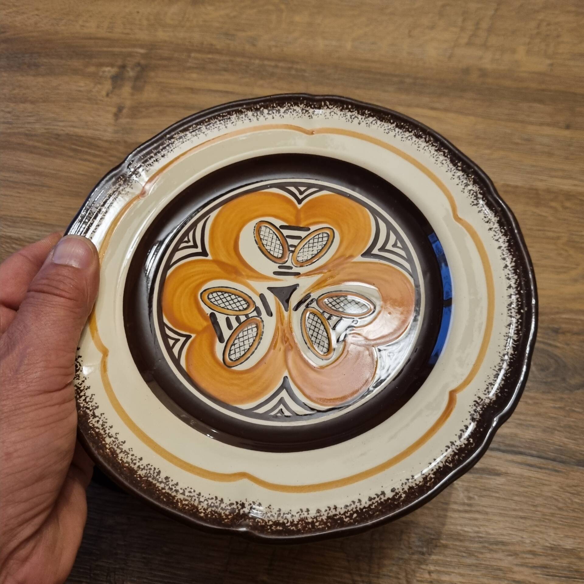 4 ceramic dessert plates Quimper Brittany