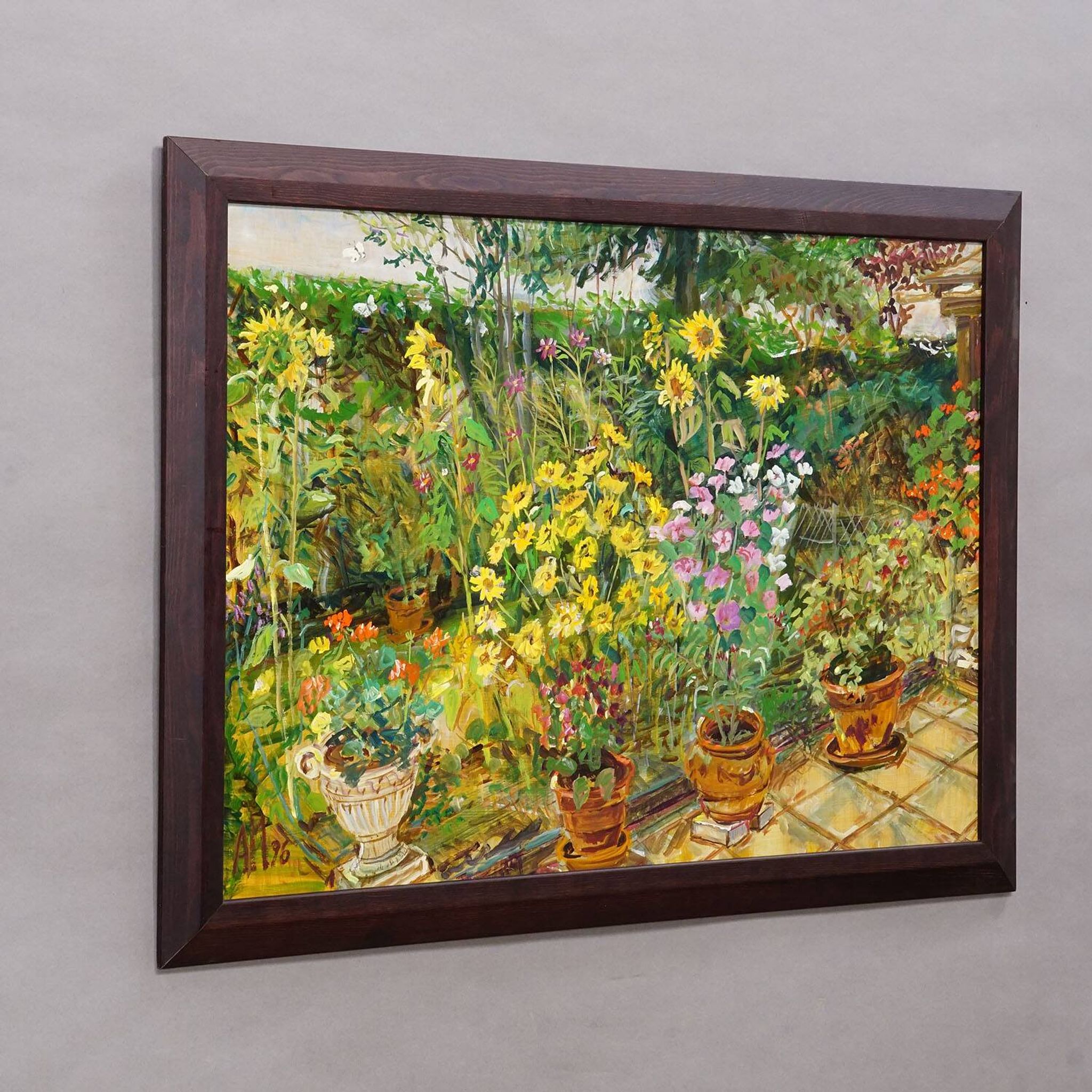 In the neighbour's garden, 1996 – Oil painting by Alexander Michael