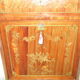 Writing desk louis xvi marquetry rosewood top royal red marble