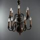 Antique bronze and glass chandelier with 12 lights, Netherlands, 20th century.