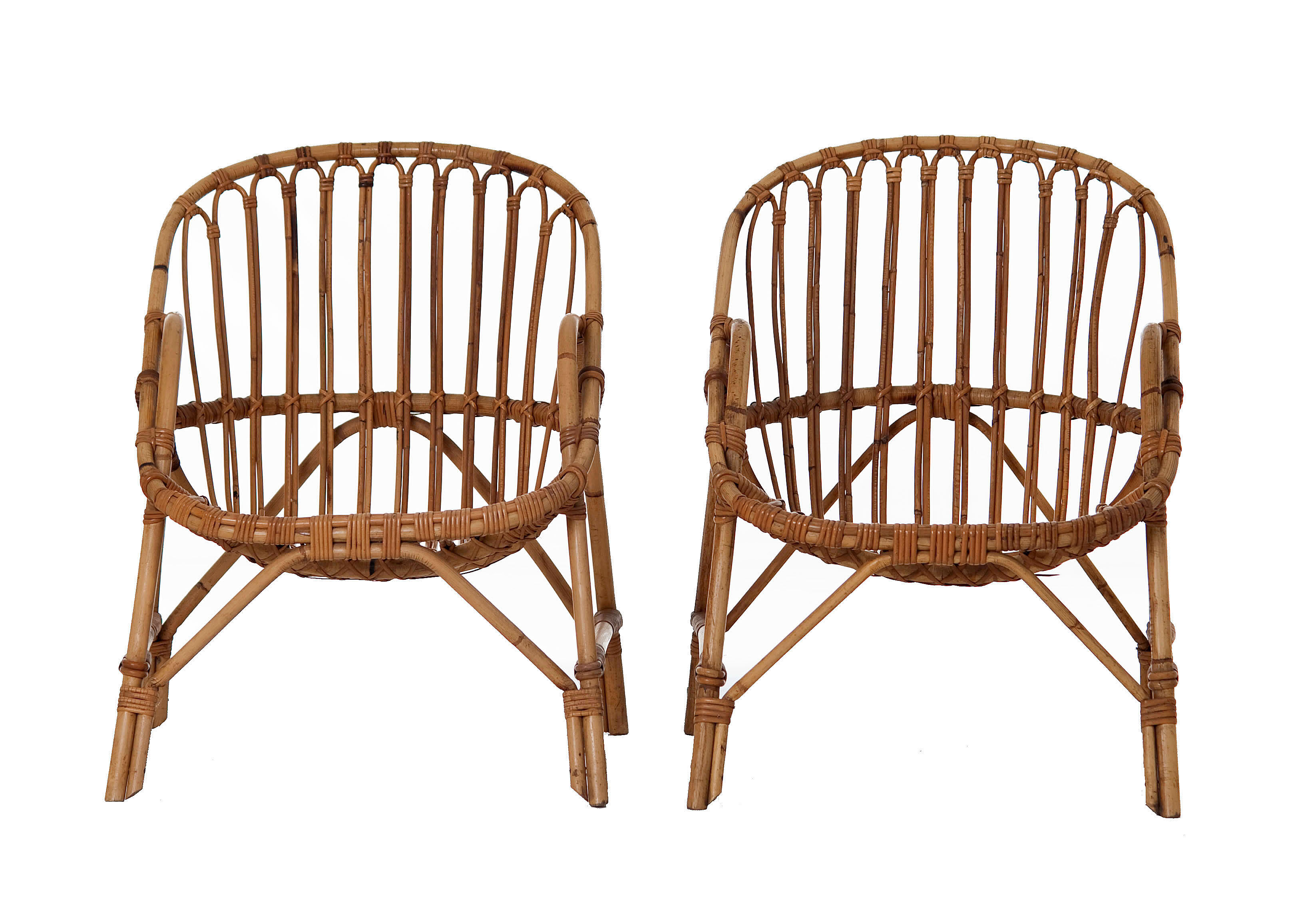 Vintage 60's rattan armchairs