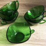 6 Vereco cups 6 saucers, Mid-Century Modern design