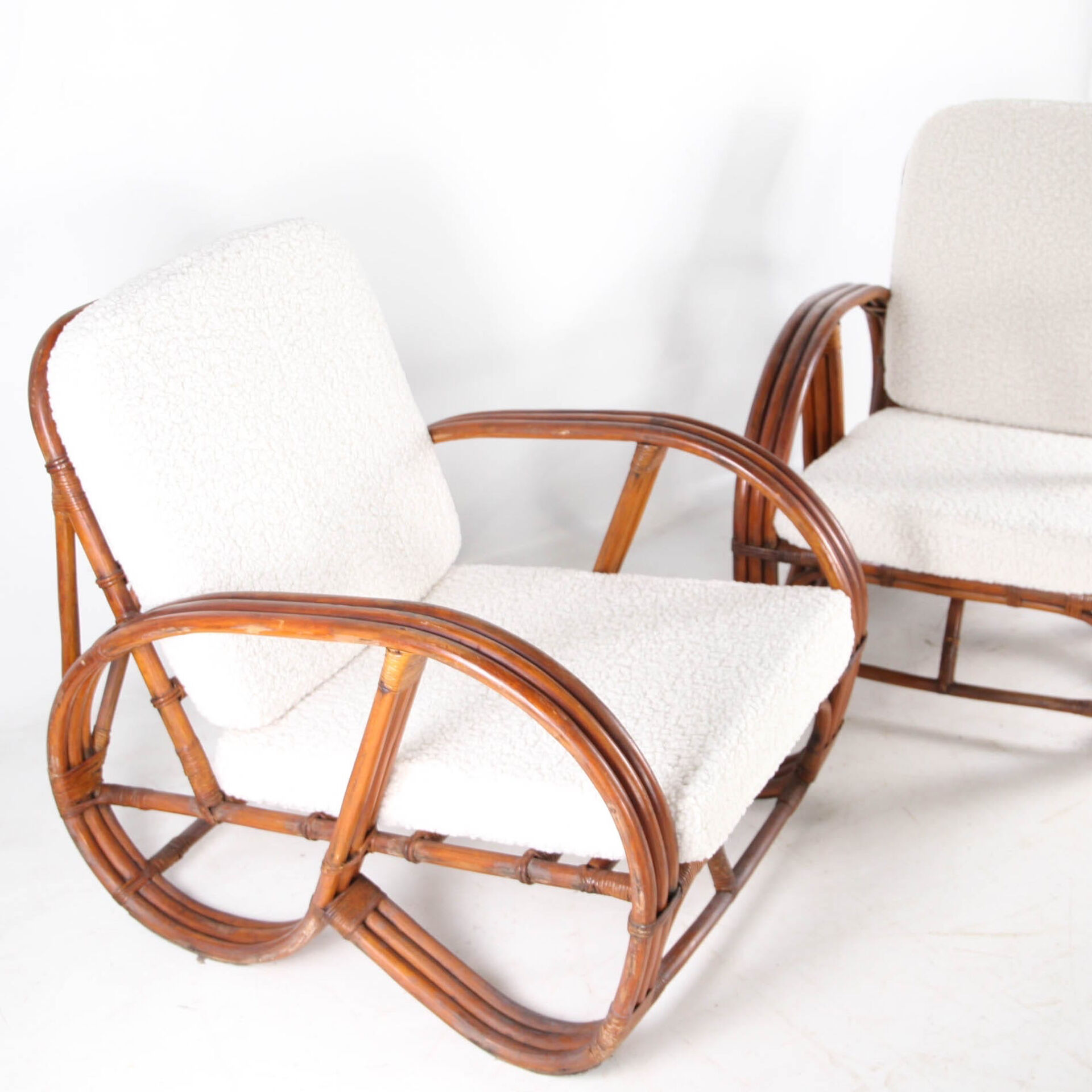 Paire de fauteuils en rotin « bretzels »