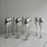 11 silver plated champagne flutes