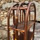 Shelves library in rattan and vintage cannage 70s