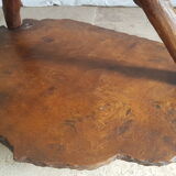 Table basse en bois massif d’orme double plateaux