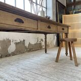 2m walnut drapery farmhouse table