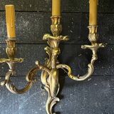 Vintage golden bronze 3-light wall light