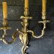 Vintage golden bronze 3-light wall light