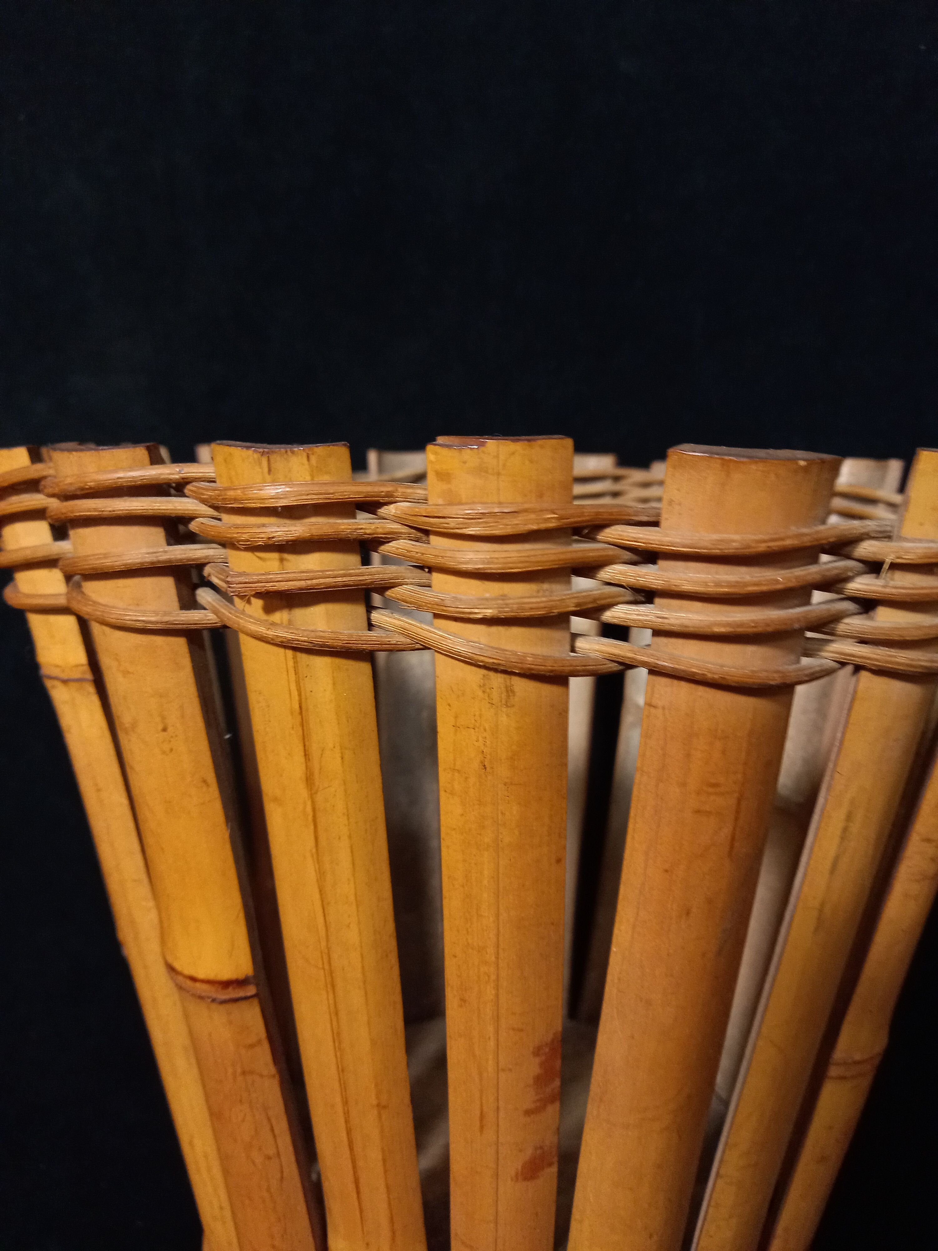 Set of four large bamboo pot covers