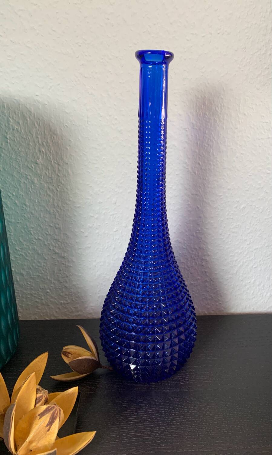 Cobalt blue Empoli glass carafe