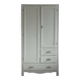 Art Deco wardrobe with shelves and drawers, renovated wood.