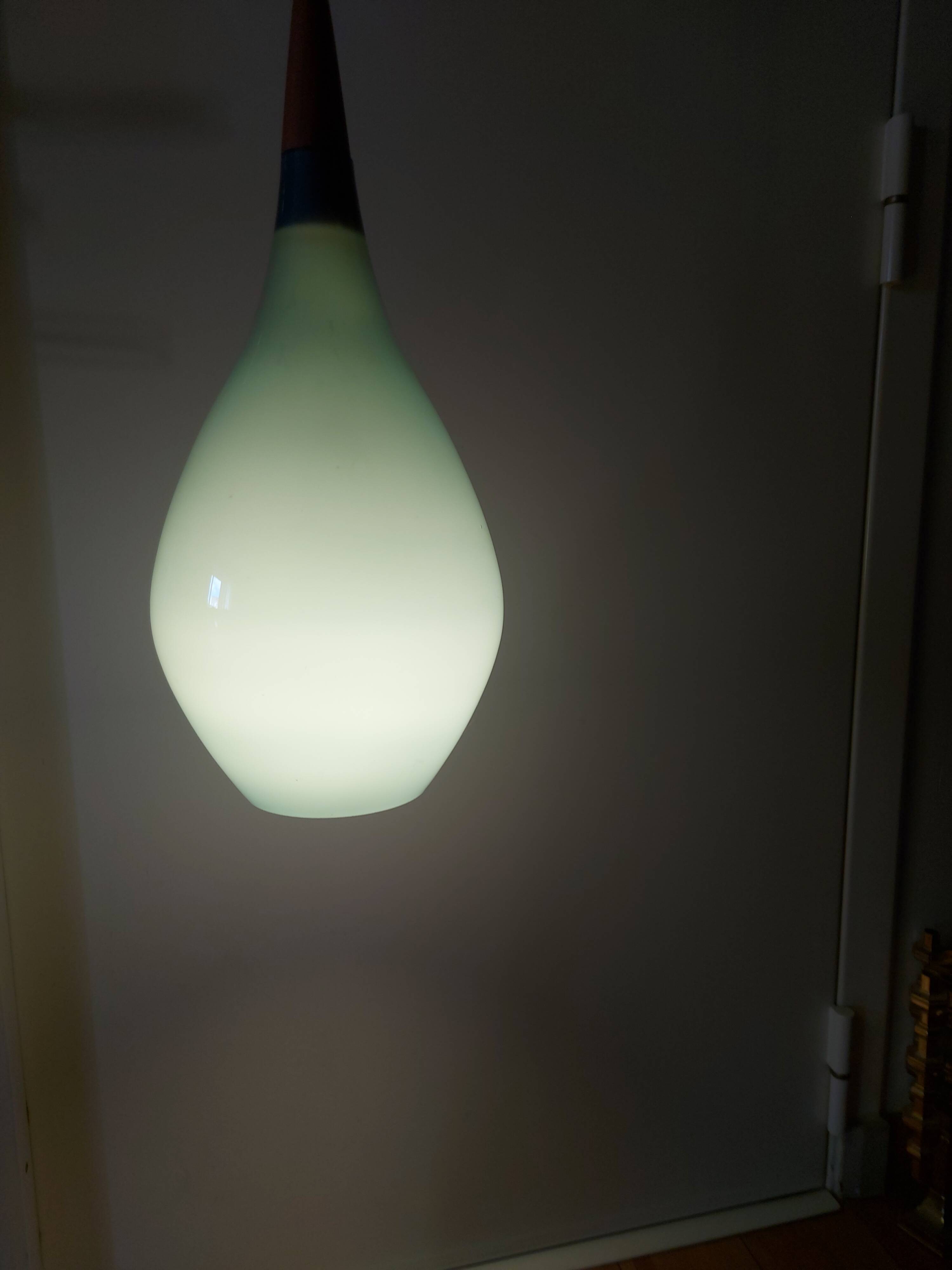 Scandinavian glass pendant light Holmegaard 50, 60's